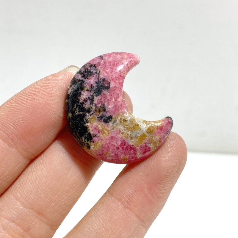 3CM Rhodonite Moon Carving Wholesale -Wholesale Crystals