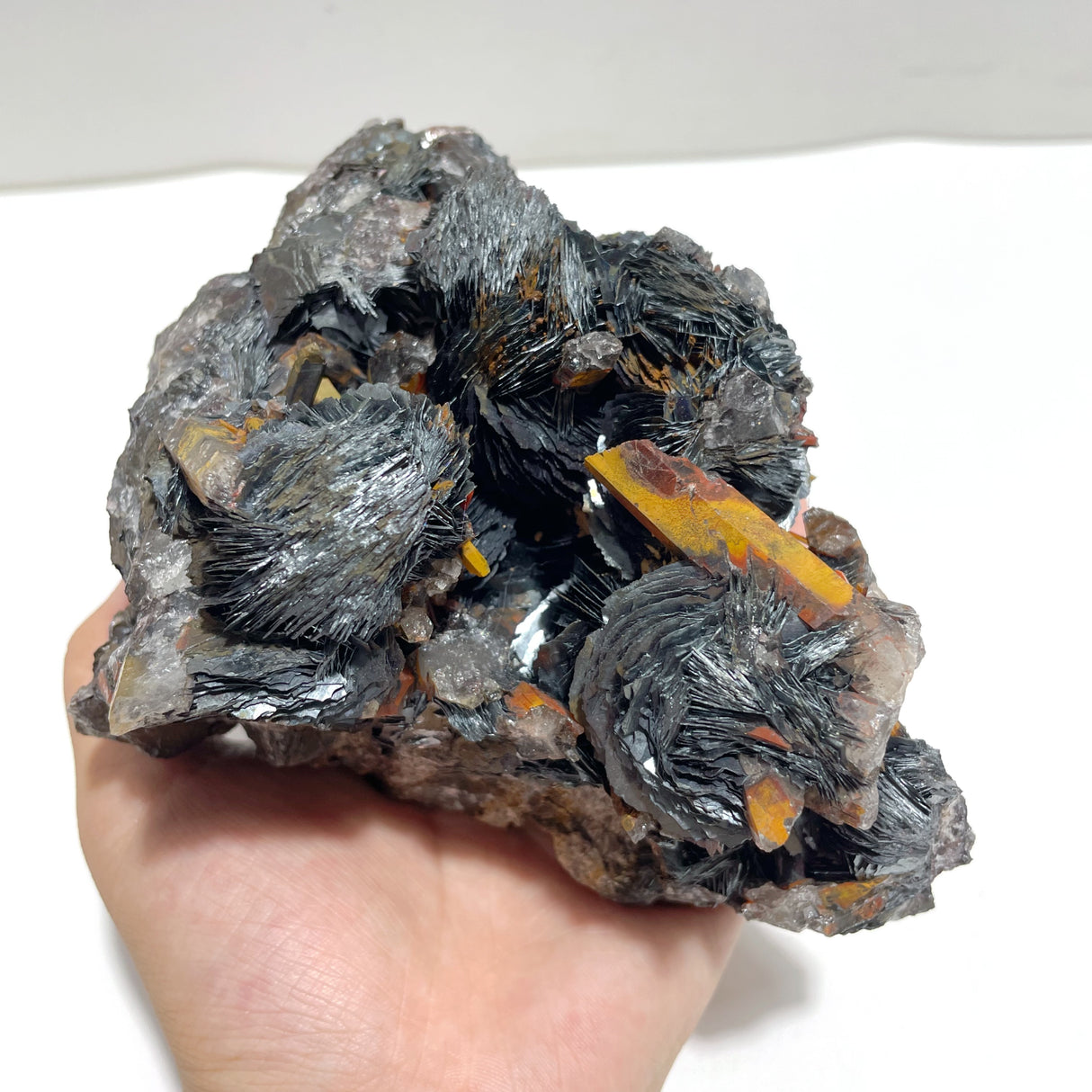2 Pieces Raw Specularite Crystal Specimen Specular Hematite Specimen For Collection