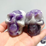 11 Pieces Chevron Amethyst Skull Carving