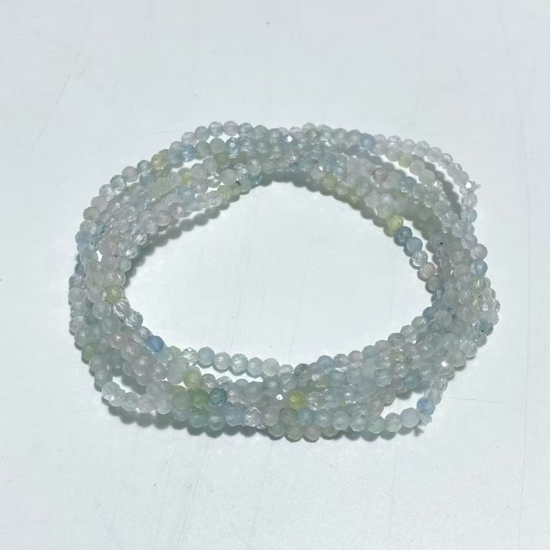 3MM Multi - Faceted Crystal Flash Bead Bracelets Necklace Wholesale Labradorite Sunstone Aquamarine - Wholesale Crystals