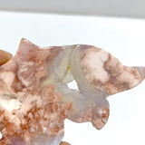 4 Pairs Pink Agate Butterfly Wing Carving With Stand - Wholesale Crystals