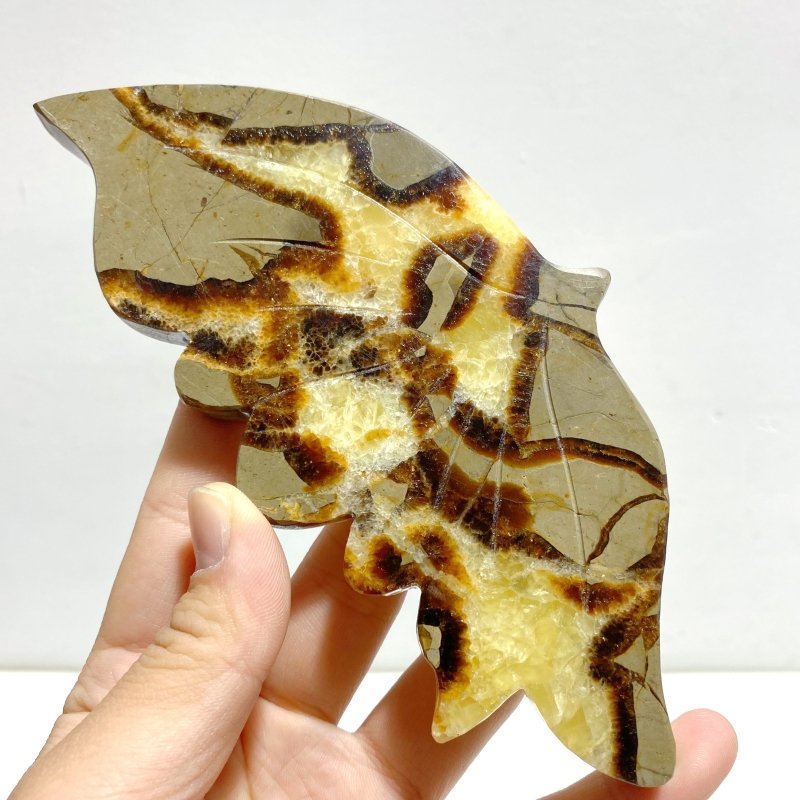 4 Pairs Septarian Butterfly Wing Carving With Stand 5 - Wholesale Crystals