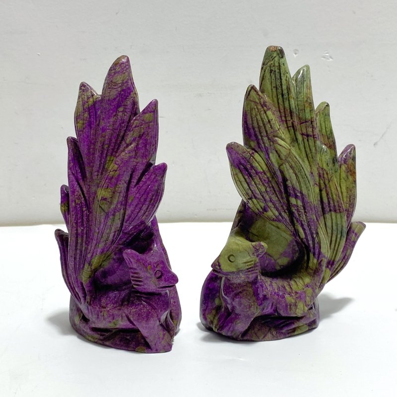 4 Pieces Atlantisite Nine - tailed Fox Carving - Wholesale Crystals