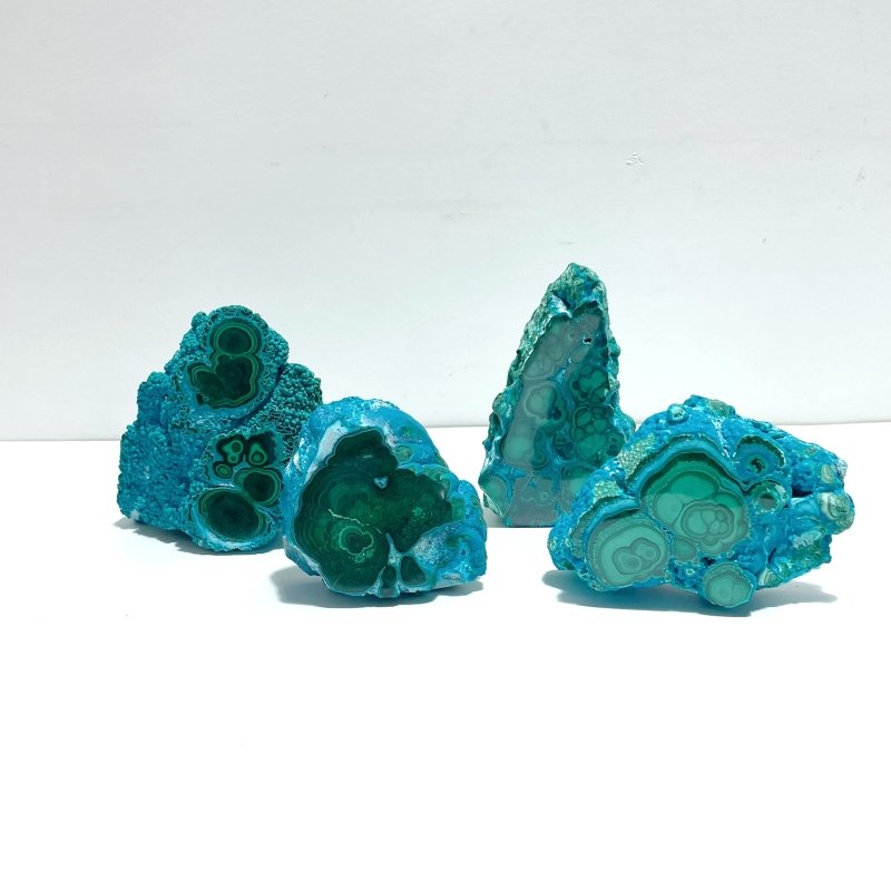 4 Pieces Beautiful Chrysocolla Mixed Malachite Slab High Quality Specimen - Wholesale Crystals