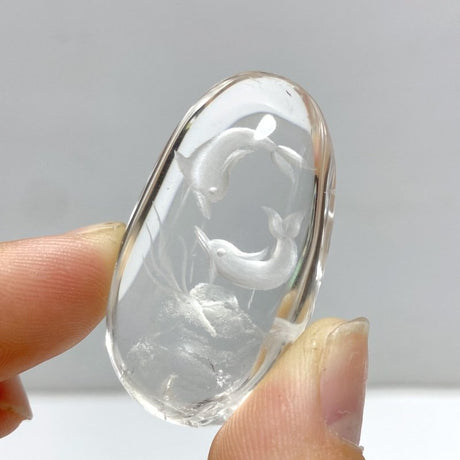 4 Pieces Beautiful Dolphin Garden Quartz Inner Scene Carving - Wholesale Crystals