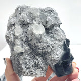 4 Pieces Black Clear Quartz Cluster Skull Carving - Wholesale Crystals