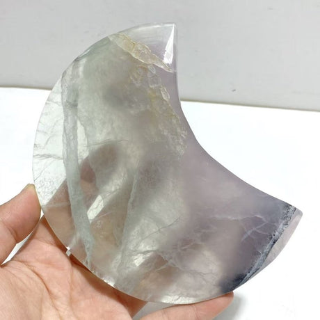 4 Pieces Fluorite Moon Carving With Stand - Wholesale Crystals