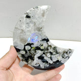 4 Pieces India Moonstone Moon Carving With Stand -Wholesale Crystals