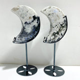 4 Pieces India Moonstone Moon Carving With Stand -Wholesale Crystals