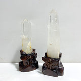 4 Pieces Large Clear Quartz Tower Point Ornaments With Stand - Wholesale Crystals