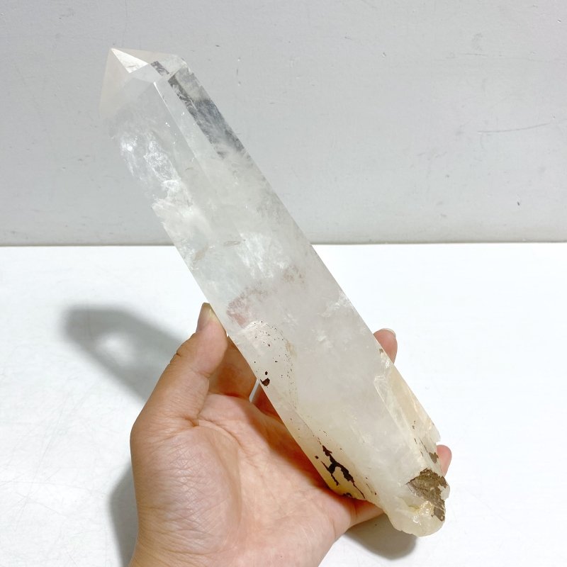 4 Pieces Large Clear Quartz Tower Point Ornaments With Stand - Wholesale Crystals