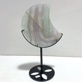 4 Pieces Large Fluorite Moon Carving With Stand - Wholesale Crystals