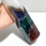 4 Pieces Large Green Moss Agate Points - Wholesale Crystals