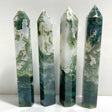 4 Pieces Large Moss Agate Tower Points -Wholesale Crystals
