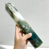 4 Pieces Large Moss Agate Tower Points -Wholesale Crystals