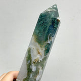 4 Pieces Large Moss Agate Tower Points -Wholesale Crystals