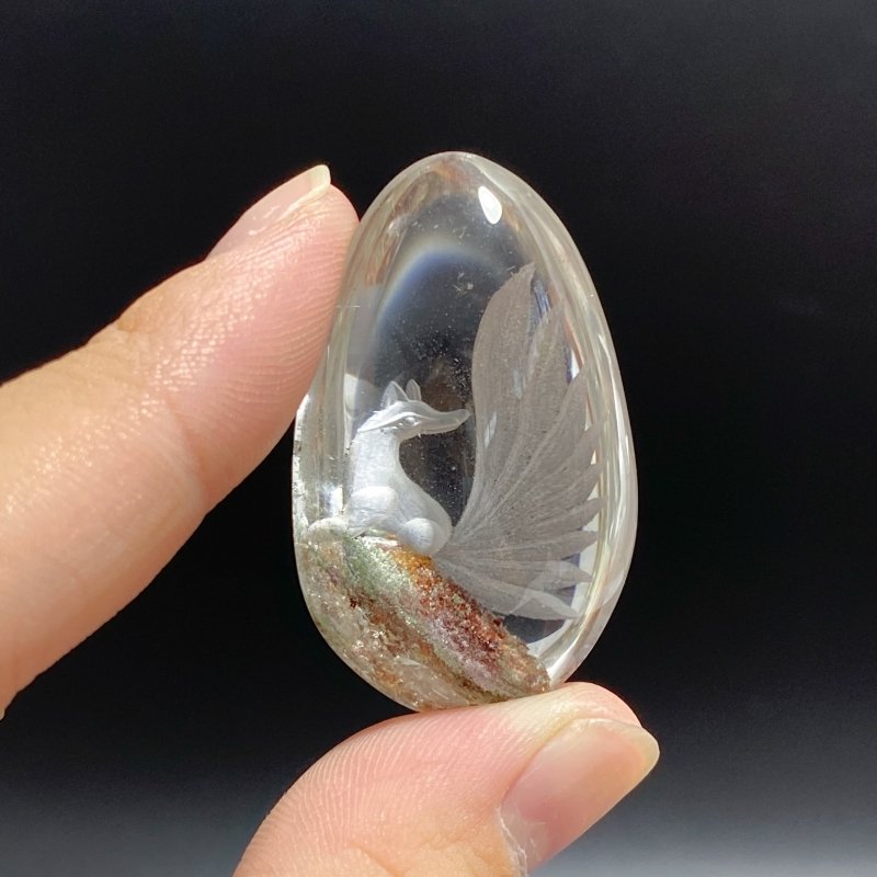 4 Pieces Nine-tailed Fox Garden Quartz Inner Scene Carving -Wholesale Crystals