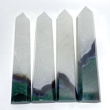 4 Pieces Tall Green Moss Agate Points - Wholesale Crystals