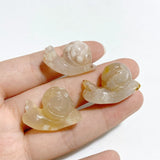 4 Types Mini Snail Carving Crystal Wholesale Howlite & Chevron Amethyst Sakura Agate -Wholesale Crystals