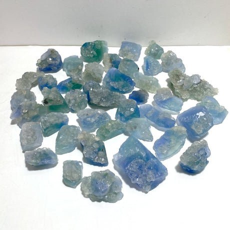 40 Pieces Blue Fluorite Mixed Calcite Raw Stone Specimen For Collection - Wholesale Crystals