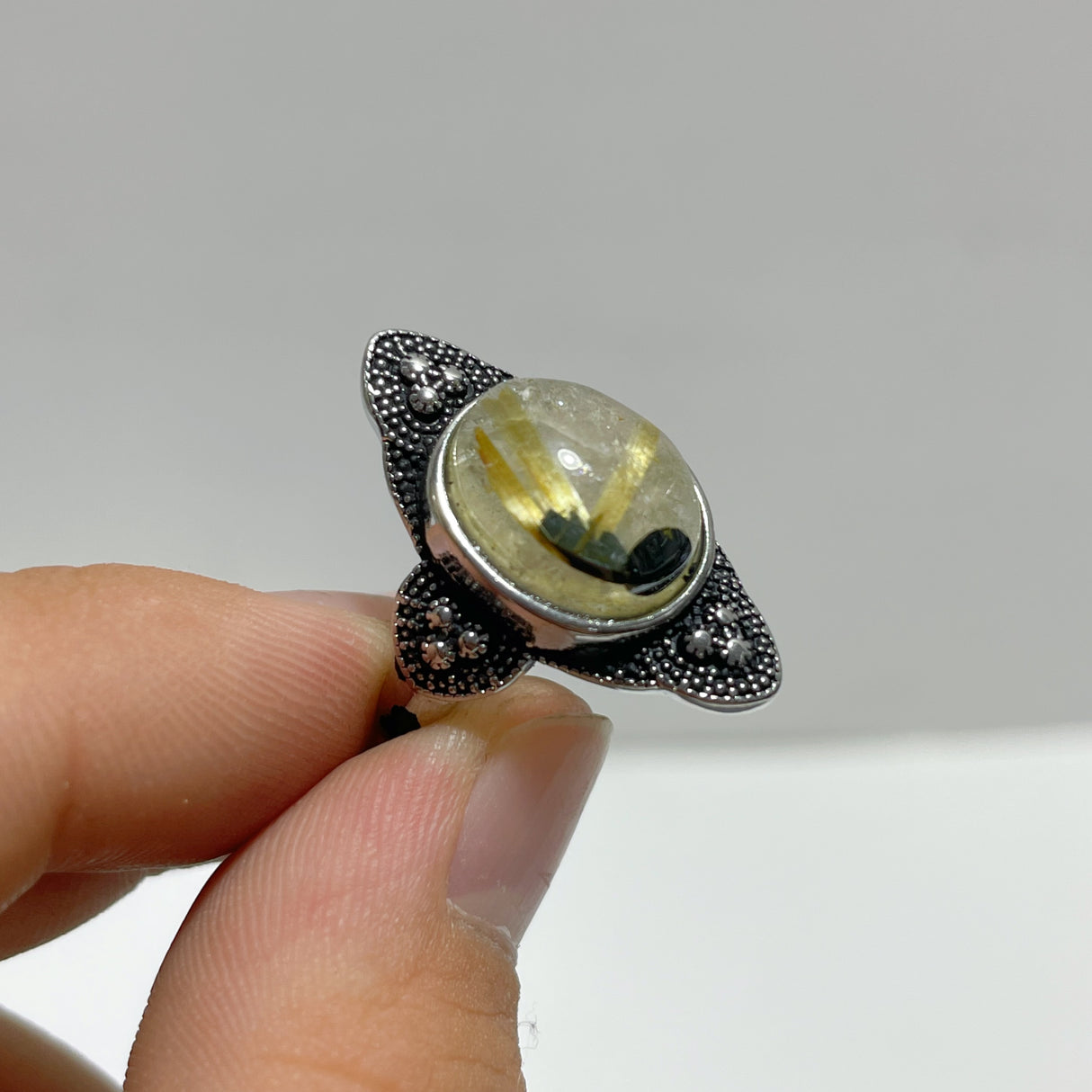 17 Pieces Golden Rutile Quartz Different Styles Ring