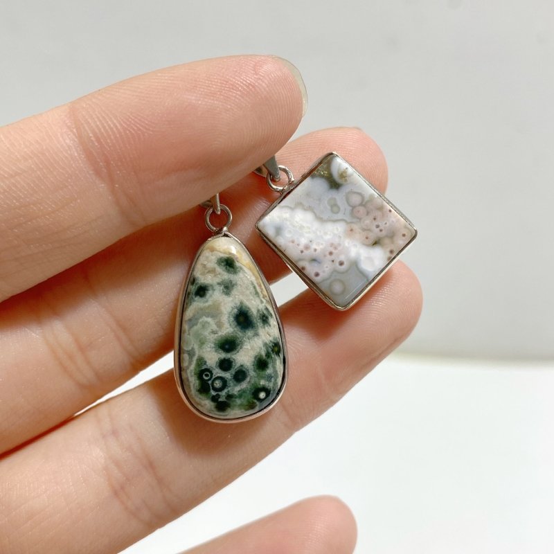 45 Pieces Beautiful 8th Vein Ocean Japser Pendant -Wholesale Crystals