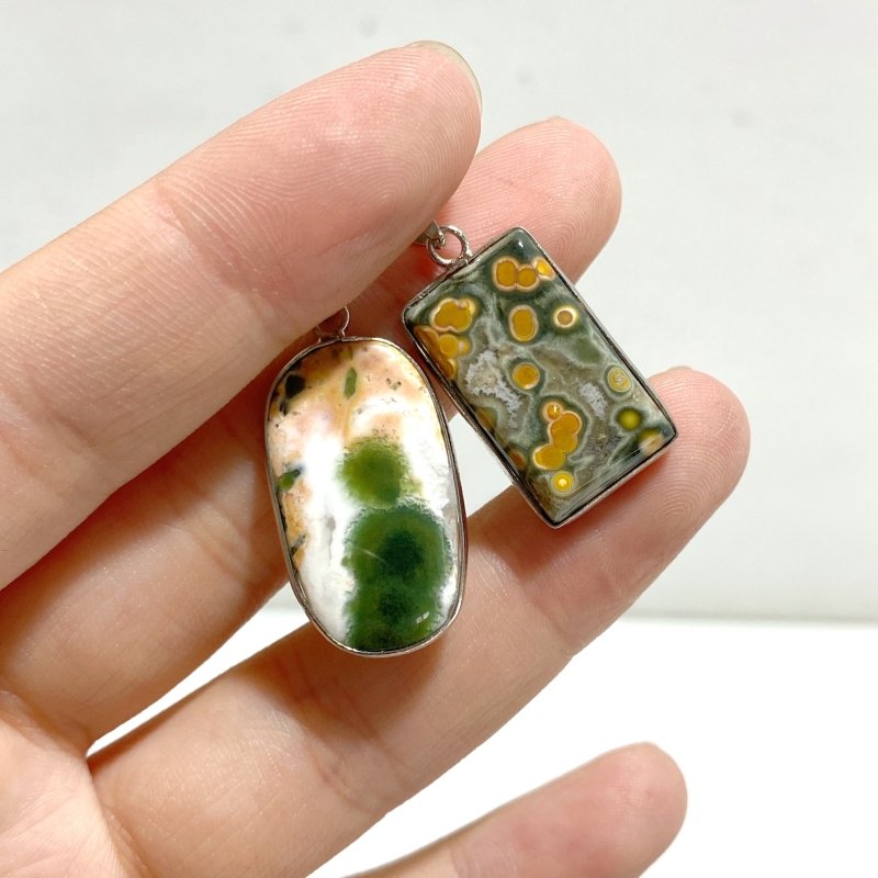 45 Pieces Vein Ocean Japser Pendant -Wholesale Crystals