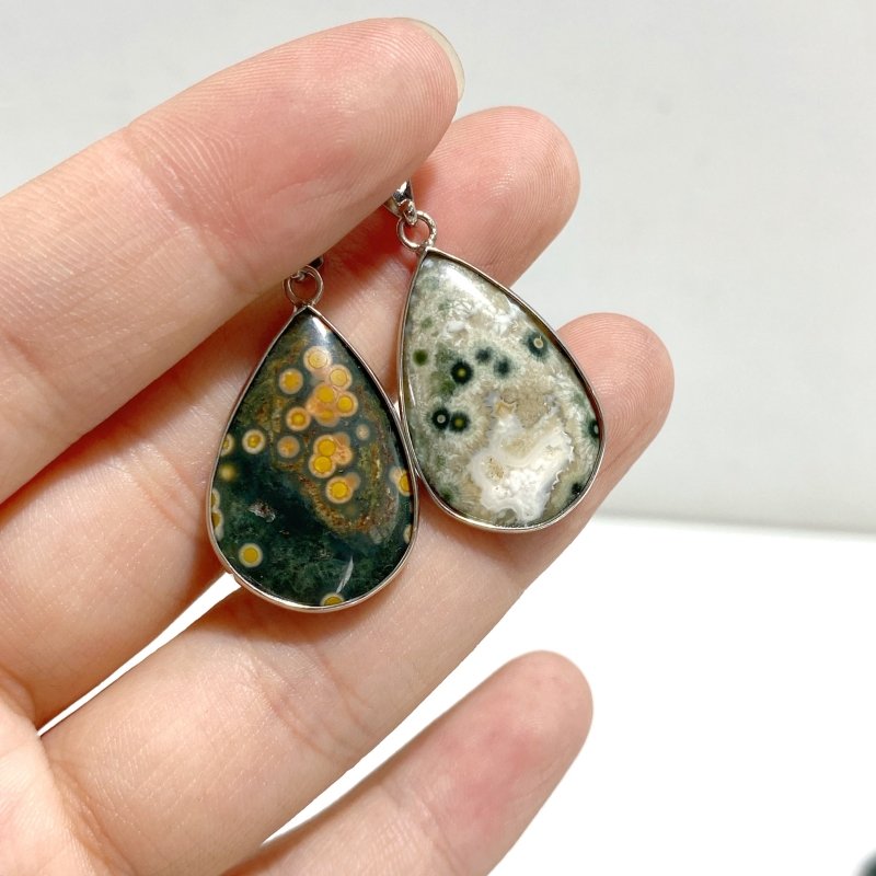 45 Pieces Vein Ocean Japser Pendant -Wholesale Crystals
