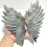 Labradorite Angel Wing Carving With Stand
