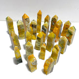22 Pieces Deep Yellow Bumble Bee Jasper Raw Side Point