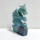 Unique Trolleite Flying Dragon With Castle Carving