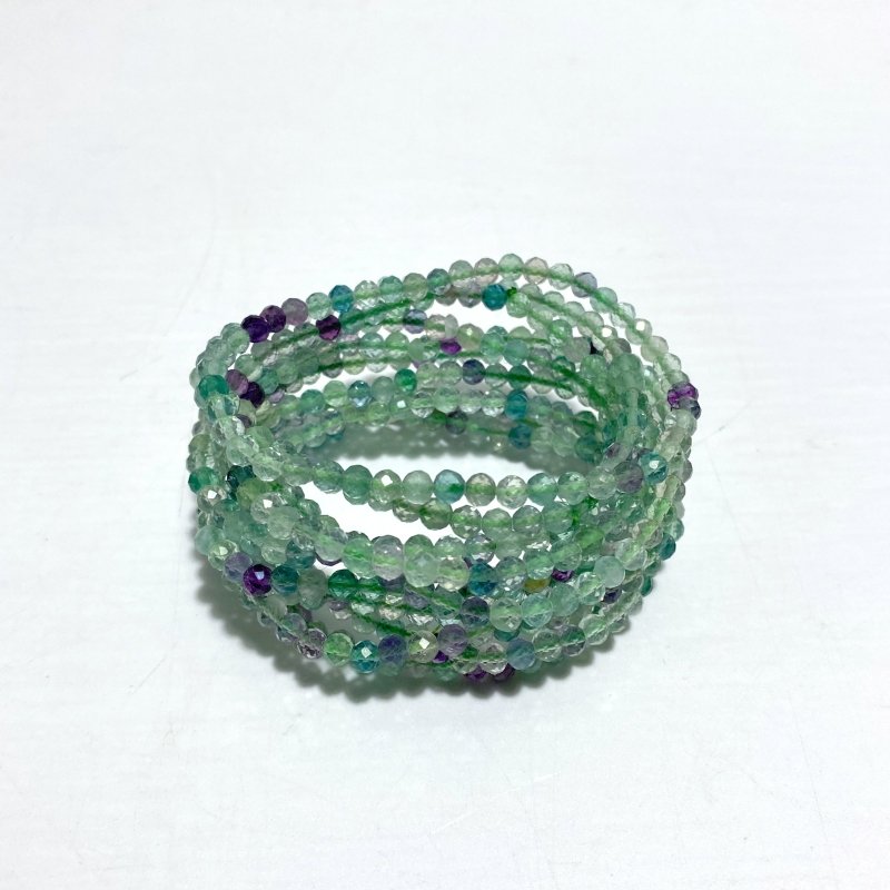 4MM Multi - Faceted Flash Bead Bracelets Wholesale Fluorite Garnet - Wholesale Crystals