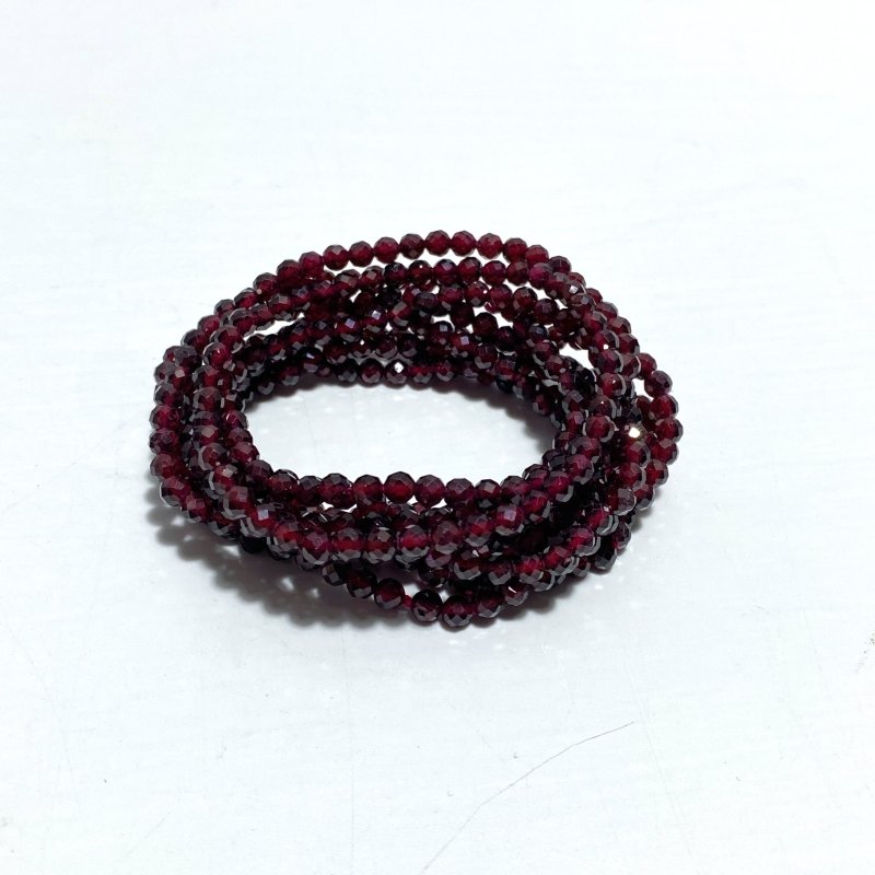 4MM Multi - Faceted Flash Bead Bracelets Wholesale Fluorite Garnet - Wholesale Crystals