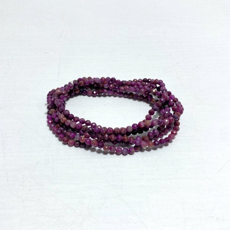 4MM Multi - Faceted Flash Bead Bracelets Wholesale Fluorite Garnet - Wholesale Crystals