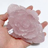 5 Pairs Beautiful Rose Quartz Flower Carving With Stand - Wholesale Crystals