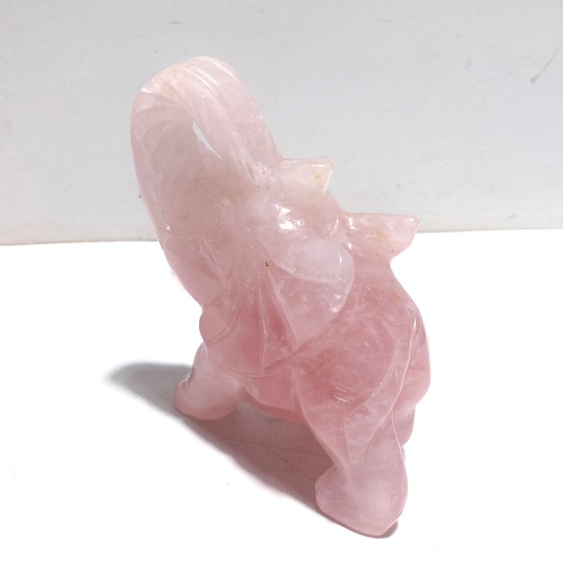 5 Pieces Beautiful Rose Quartz Elephant Carving - Wholesale Crystals