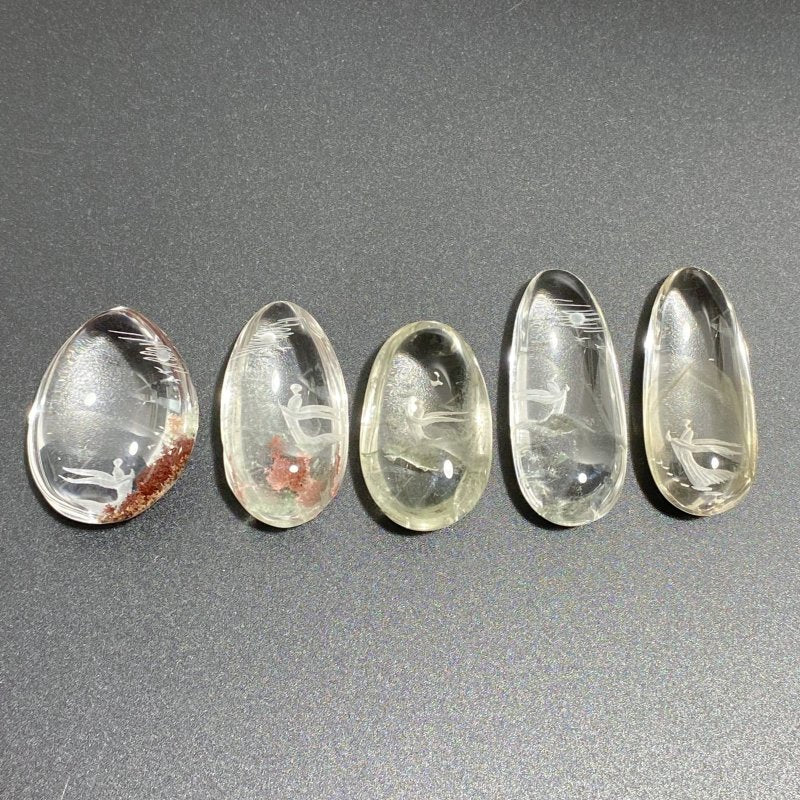 5 Pieces Buddhist Monk Bodhi Kensho Garden Quartz Inner Scene Carving -Wholesale Crystals