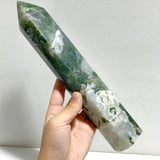 5 Pieces Green Moss Agate Points -Wholesale Crystals