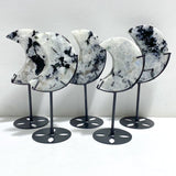 5 Pieces India Moonstone Moon Carving With Stand -Wholesale Crystals