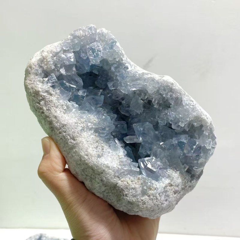 5 Pieces Large Blue Celestite Cluster Home Decor - Wholesale Crystals
