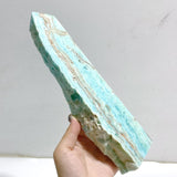 5 Pieces Large Blue Hemimorphite Four-Sided Tower Point Raw Side -Wholesale Crystals