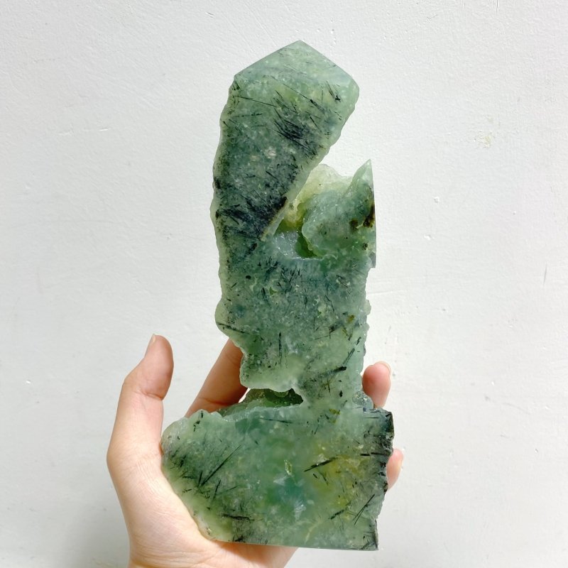5 Pieces Large Natural Prehnite Tower Raw Side -Wholesale Crystals