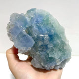 5 Pieces Large Raw Blue Fluorite Mixed Calcite Specimen For Collection - Wholesale Crystals