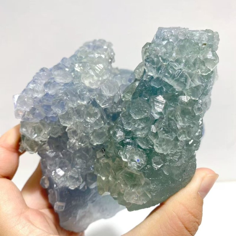 5 Pieces Large Raw Blue Fluorite Mixed Calcite Specimen For Collection - Wholesale Crystals