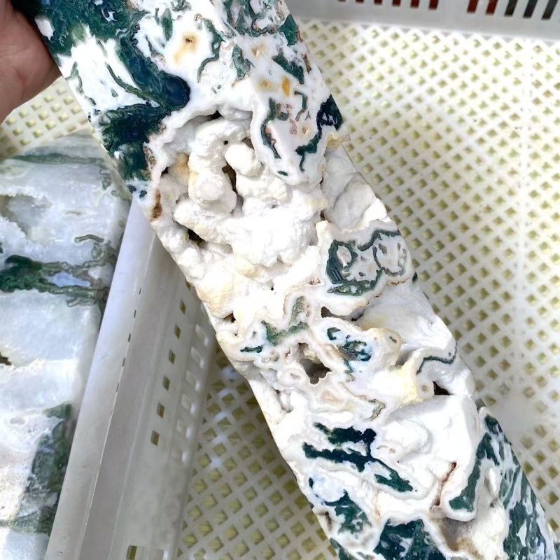 5 Pieces Moss Agate Large Tower Geode Point (Sea Freight Only) -Wholesale Crystals