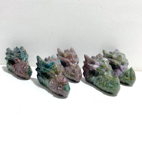 5 Pieces Ocean Jasper Dragon Head Carving - Wholesale Crystals