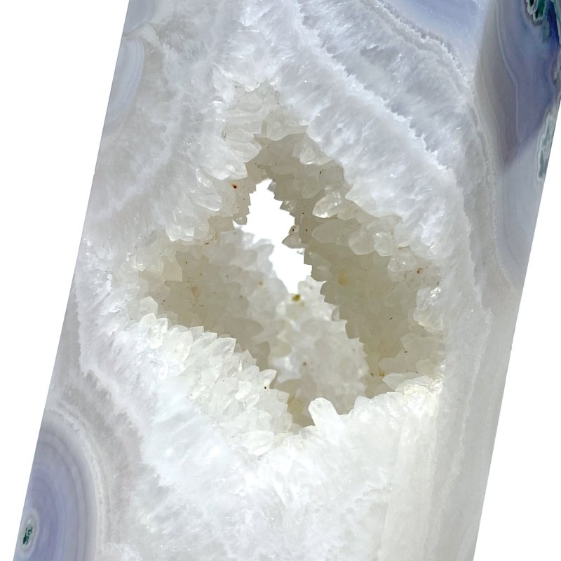 5 Pieces Tall Geode White Moss Agate Points - Wholesale Crystals