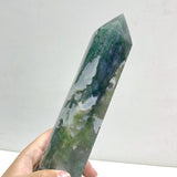 5 Pieces Tall Moss Agate Tower Points -Wholesale Crystals
