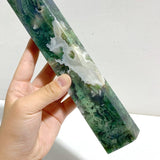 5 Pieces Tall Moss Agate Tower Points -Wholesale Crystals