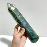 5 Pieces Tall Moss Agate Tower Points -Wholesale Crystals
